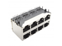 Разъемы сетевые Ruichi Розетка RJ-45 8P8C на плату экранированная2x4 (28мм)