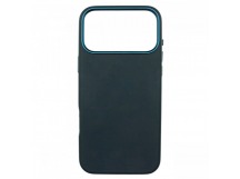 Задняя накладка для iPhone 17 Pro Max (экокожа, поддержка MagSafe),темно-синяя (Full Case) (PL-161) PiBlue