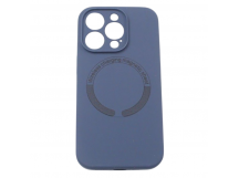 Задняя накладка для iPhone 14 Pro (силикон, поддержка MagSafe, темно- синяя)