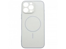 Задняя накладка для iPhone 16 Pro Max (силикон, матовая, поддержкаMagsafe, белая)