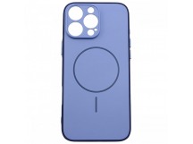 Задняя накладка для iPhone 16 Pro Max (силикон, матовая, поддержкаMagsafe, синяя)