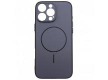 Задняя накладка для iPhone 16 Pro Max (силикон, матовая, поддержкаMagsafe, черная)