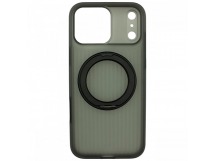 Задняя накладка для iPhone 17 Pro Max (пластик, с подставкой),прозрачно-черная (Full Case) (PL-140) PiBlue