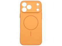 Задняя накладка для iPhone 17 Pro Max (силикон, матовая, поддержкаMagsafe, оранжевая)