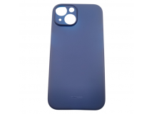 Задняя накладка для iPhone 15 (ультратонкая, с защитой камеры, защитаот отпечатков пальцев, матовая), темно-синяя (Air Skin) (Full Case))KZDOO