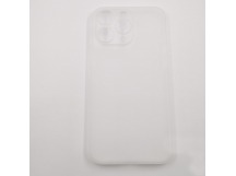 Задняя накладка для iPhone 15 Pro Max (ультратонкая, с защитойкамеры, защита от отпечатков пальцев, матовая), прозрачная (Air Skin)(Full Case) KZDOO