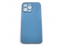 Задняя накладка для iPhone 15 Pro Max (ультратонкая, с защитойкамеры, защита от отпечатков пальцев, матовая), синяя (Air Skin) (FullCase)) KZDOO