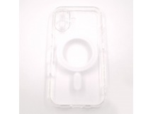 Задняя накладка для iPhone 16 (прозрачная, с магнитом, с защитойкамеры) MagSafe