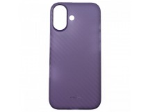 Задняя накладка для iPhone 17 (карбон, ультратонкая, с защитойкамеры, защита от отпечатков пальцев), фиолетовая (Air Carbon) (FullCase) KZDOO