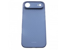 Задняя накладка для iPhone 17 Air (карбон, ультратонкая, с защитойкамеры, защита от отпечатков пальцев), синяя (Air Carbon) (Full Case)KZDOO
