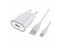 ASPOR Сетевое зарядное устройство USB 1000mA + кабель USB -Type-C (A818) ASPOR