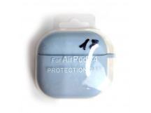 Чехол для наушников AirPods 4 Protection Case с карабином голубой (18)
