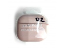 Чехол для наушников AirPods 4 Protection Case с карабином пудра (02)