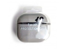 Чехол для наушников AirPods 4 Protection Case с карабином серый (19)