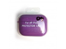 Чехол для наушников AirPods Pro/Pro2 Protection Case с карабином светло-фиолетовый (04)