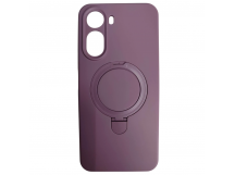 Чехол силиконовый Xiaomi Redmi А7 Pro MagSafe цветной с кольцом черничный