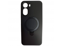 Чехол силиконовый Xiaomi Redmi А7 Pro MagSafe цветной с кольцом черный