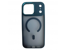 Чехол пластиковый iPhone 17 Pro Max матовый с MagSafe и защитой камеры синий