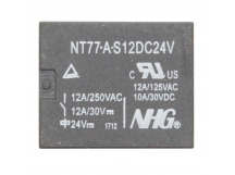 Реле электромагнитные FORWARD NT77-A-S-12-DC24V Реле 24ВSPST-NO 250В 12А