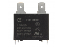 Реле электромагнитные HONGFA HF102F/T-12VDC Реле 12В SPST-NO250В 20А (AgSnO) с клеммами 6,3мм