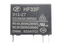 Реле электромагнитные HONGFA HF33F/012-ZS3 Реле 12В SPDT 250В5А (AgNi)