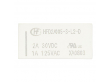 Реле электромагнитные HONGFA HFD2/005-S-L2 Реле 5В DPDT 125В 1А(AgPb/Ag+Au) сигнальное с фиксацией 2 катушки [G6AK-274P-ST15-USDC5]