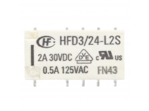 Реле электромагнитные HONGFA HFD3/24-L2SR Реле 24В DPDT 125В0,5А (AgNi+Au) сигнальное с фиксацией 2 катушки SMT [G6SK-2F-YDC24]