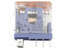 Реле электромагнитные LANBOO LBJ13A Реле LBJ13A-11T/DC24V/12A смеханическим и LED индикатором 24В SPDT 250В 12А 5pin, ручнаякоммутация