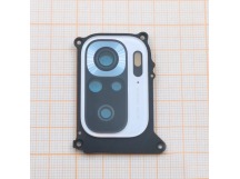 Стекло задней камеры для Xiaomi Redmi Note 10 4G/Note 10s 4G/PocoM5s в рамке (белый)