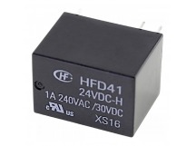 Реле электромагнитные HONGFA HFD41/24VDC-H Реле 24В SPDT 240В1А (AgNi)