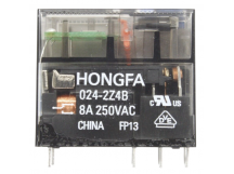 Реле электромагнитные HONGFA HF115FP/024-2Z4B Реле 24В DPDT250В 8А (AgNi) с механическим и LED индикатором, ручная коммутация