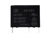 Реле электромагнитные HONGFA HF46F/24-HS1 Реле 24В SPST-NO 250В5А (AgNi)