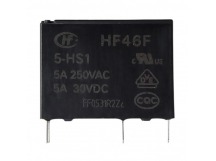 Реле электромагнитные HONGFA HF46F/5-HS1 Реле 5В SPST-NO 250В5А (AgNi)