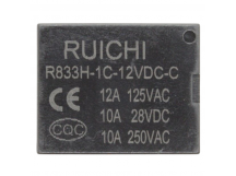 Реле электромагнитные Ruichi R833H-1C-12VDC-C Реле 12В SPDT 250В10А