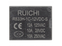 Реле электромагнитные Ruichi R833H-1C-12VDC-S Реле 12В SPDT 250В10А