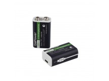 Аккумулятор 6F22 9V, 1100 mAh Li-ion Type-C "GoPower" Box2