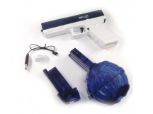 Водяной пистолет электрический Glock water gun (3+) (магазин + барабан)(синий), №818-2