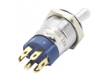 Тумблеры DAIER TS16-10EL-RGB Тумблер на панель с подсветкой RGBON-OFF SPST 12В 20А (16мм)