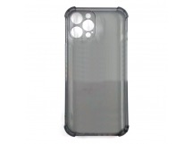 Задняя накладка для iPhone 12 Pro Max (силикон, с защитой камеры,прозрачно-черная (Armor series)), техпак
