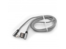 USB для iPhone X/iPhone 7/iPhone 6/iPhone 5 - Lightning (ткань), серый,1м, TG