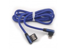 USB для iPhone X/iPhone 7/iPhone 6/iPhone 5 - Lightning (ткань), синий,1м, TG
