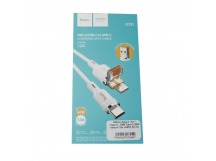Кабель Type-C  2 в 1 (Type-C - USB/ Type-C) 60W белый 1.2м, HOCO(U131)