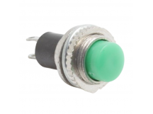 Кнопки на панель DAIER DS-314/G Кнопка на панель зеленая безфиксации OFF-(ON) SPST 250В 0,5А (10мм)