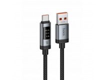 Кабель USB - Type-C HOCO U148 (5A/100W/1.2m/дисплей/текстиль) черный