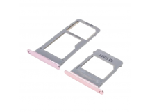 Держатель сим + держатель MicroSD карты для Samsung A520/A720Galaxy A5/A7 (2017) (розовый)