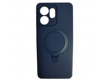 Чехол силиконовый Honor X6D MagSafe цветной с кольцом синий