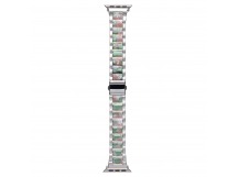 Ремешок - ApW44 Acrylic на застежке Apple Watch 38/40/41 mm (white/pink) (246486)