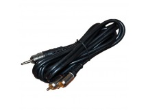 Видеошнур 2 RCA - 3,5мм 1,5м Gold металл "Rexant" 17-4222