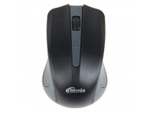 Мышь беспроводная RITMIX RMW-555, чёрный/серый, USB-Dongle. Разрешение: 1000 dpi.
