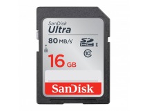 Карта памяти SDHC 16GB SanDisk Class10 Ultra UHS-I  (80 Mb/s)